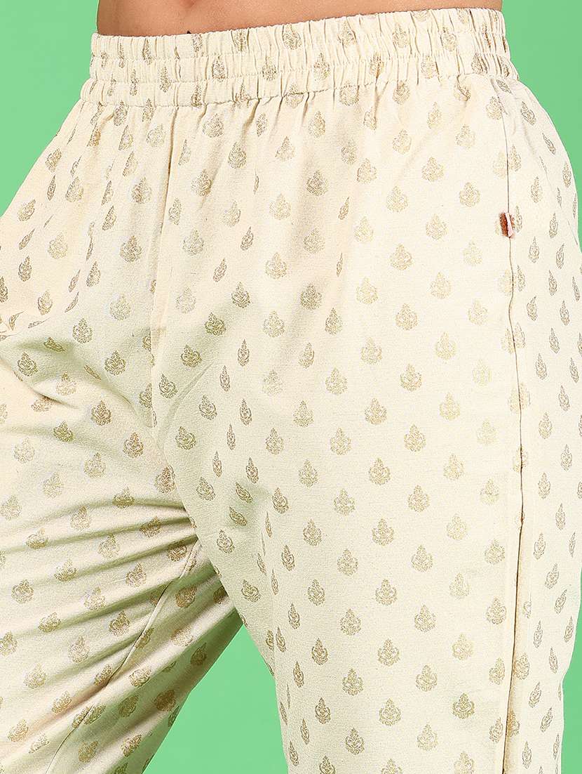 women foil printed mid rise slim fit tapered pant - 22163287 -  Standard Image - 5