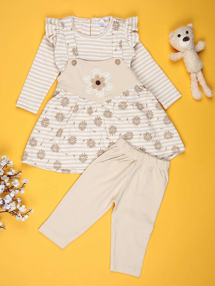 girls printed long sleeve full length set