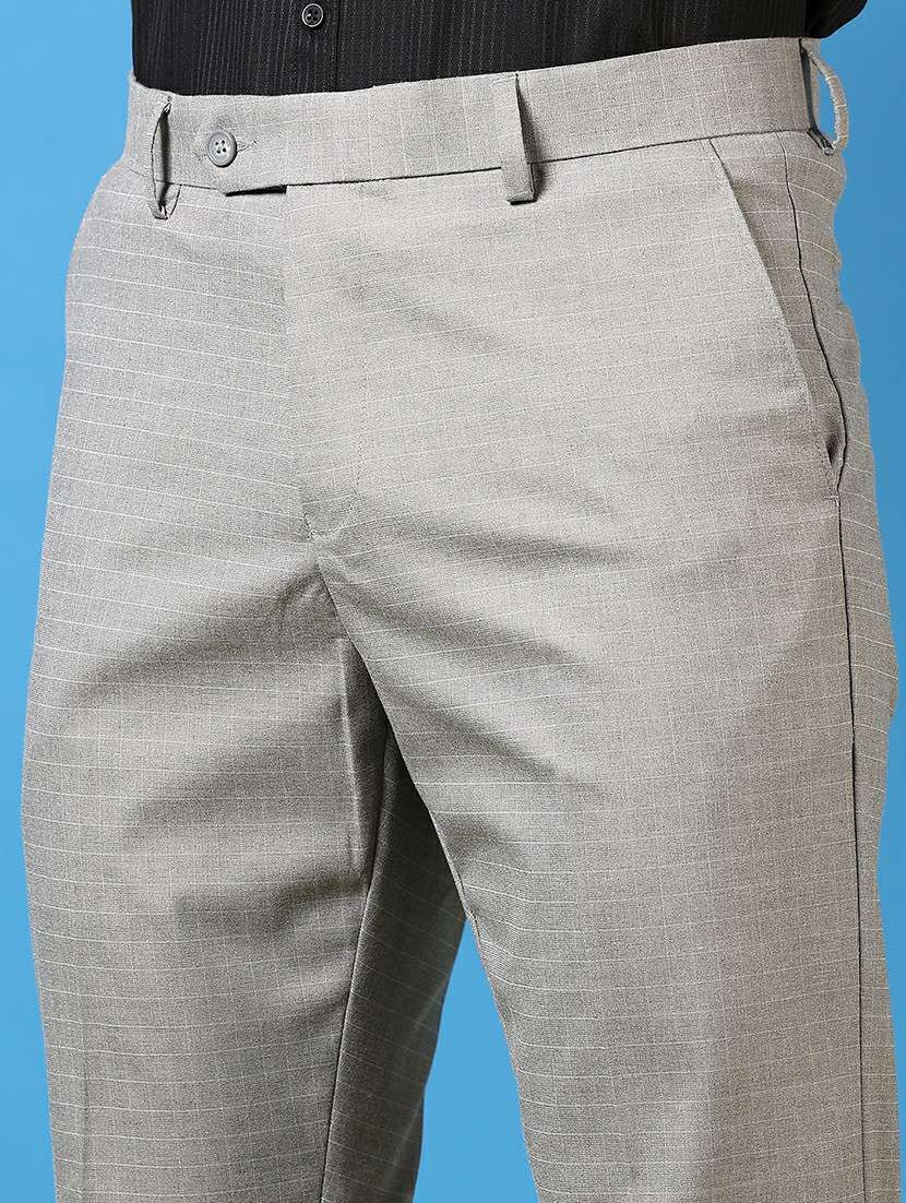 men solid mid rise flat front formal trouser - 22163350 -  Standard Image - 5