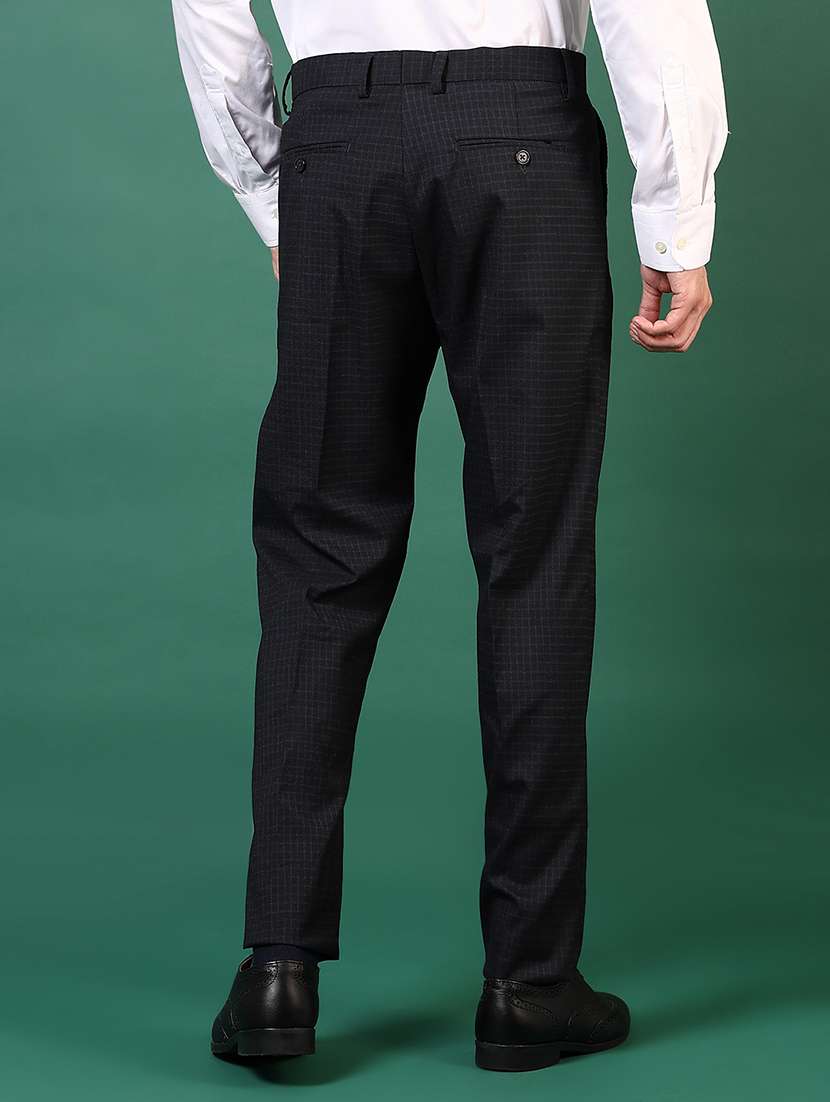men checkered mid rise flat front formal trouser - 22163351 -  Standard Image - 3