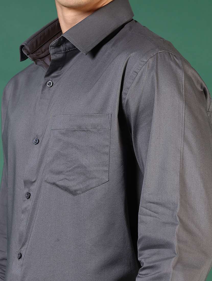 men solid long sleeve regualr fit formal shirt - 22163387 -  Standard Image - 5