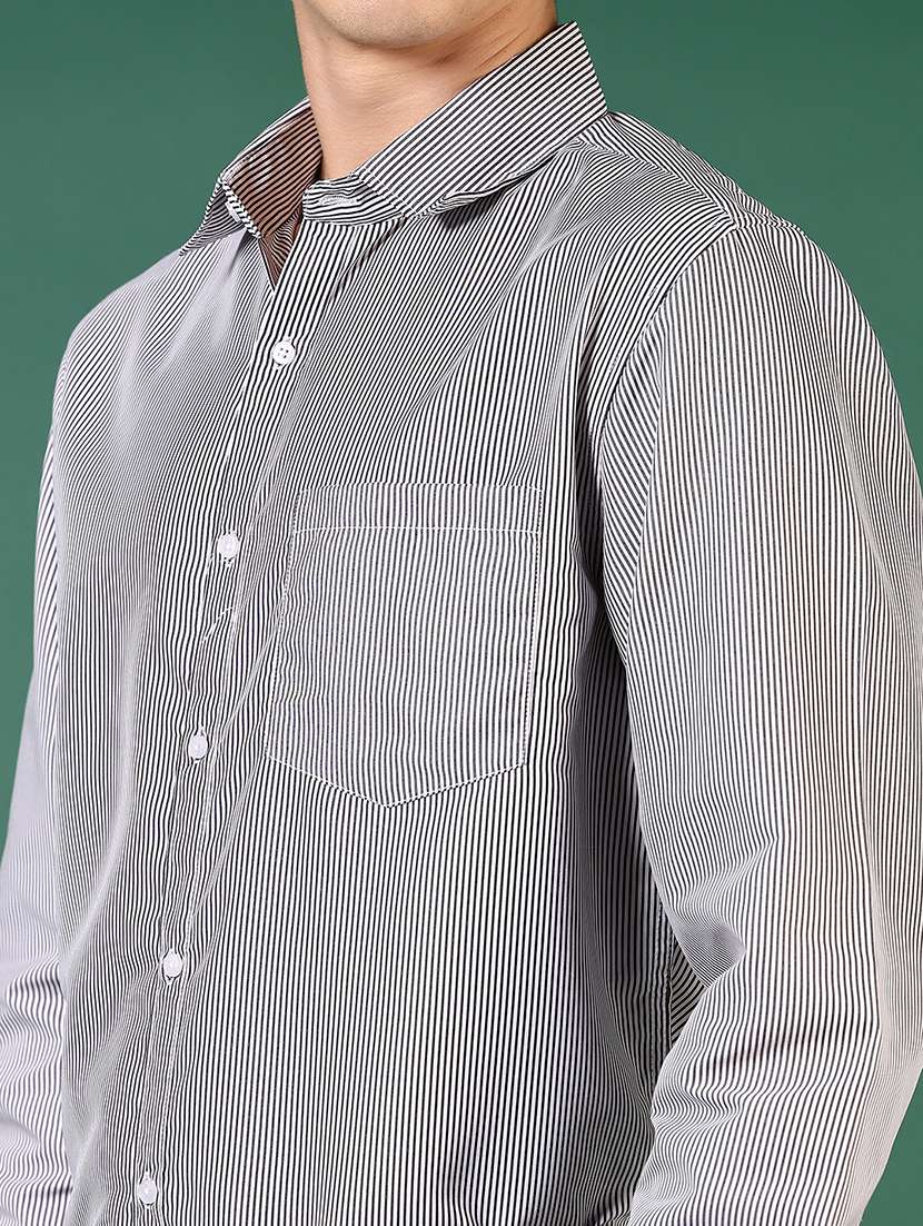 men striped long sleeve regualr fit formal shirt - 22163388 -  Standard Image - 5