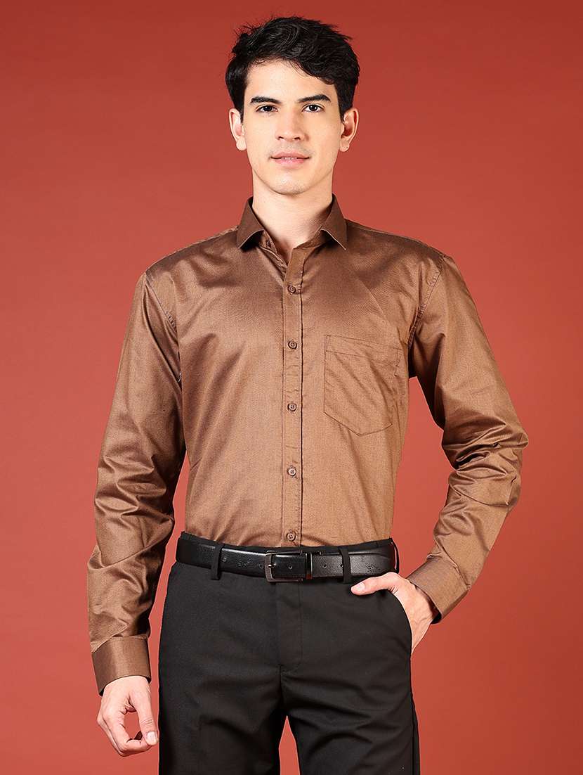 men solid long sleeve regualr fit formal shirt