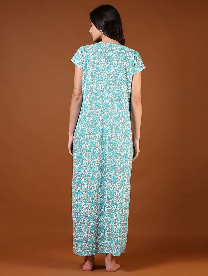 women printed short sleeve nighty - 22163422 -  Standard Image - 3