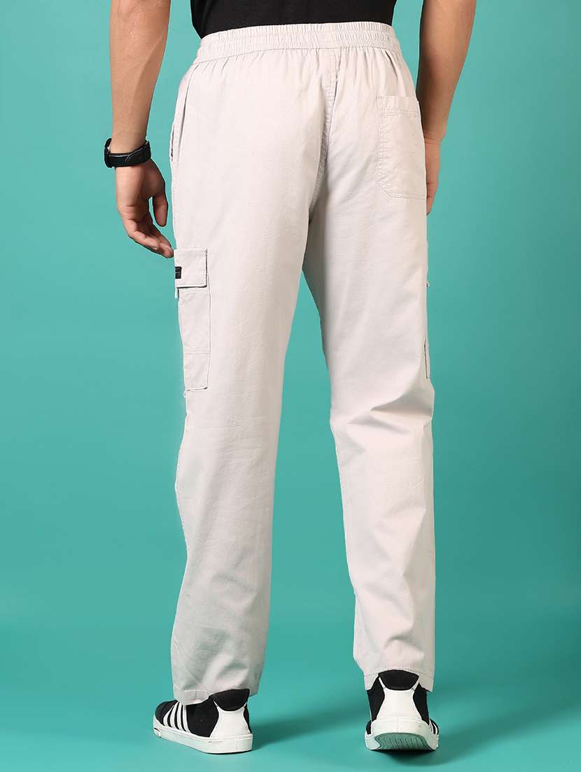 men solid mid rise regular fit cargo - 22163567 -  Standard Image - 3