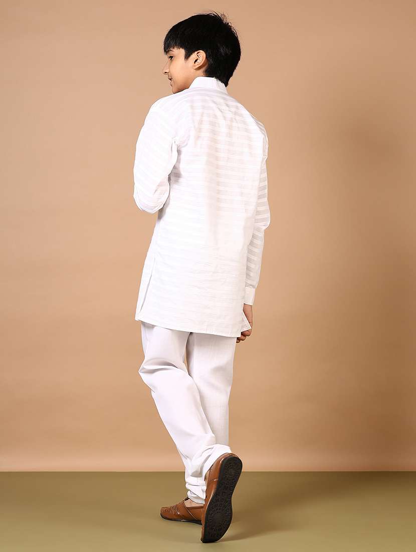 boys striped long sleeve kurta and pyjama set - 22163619 -  Standard Image - 3