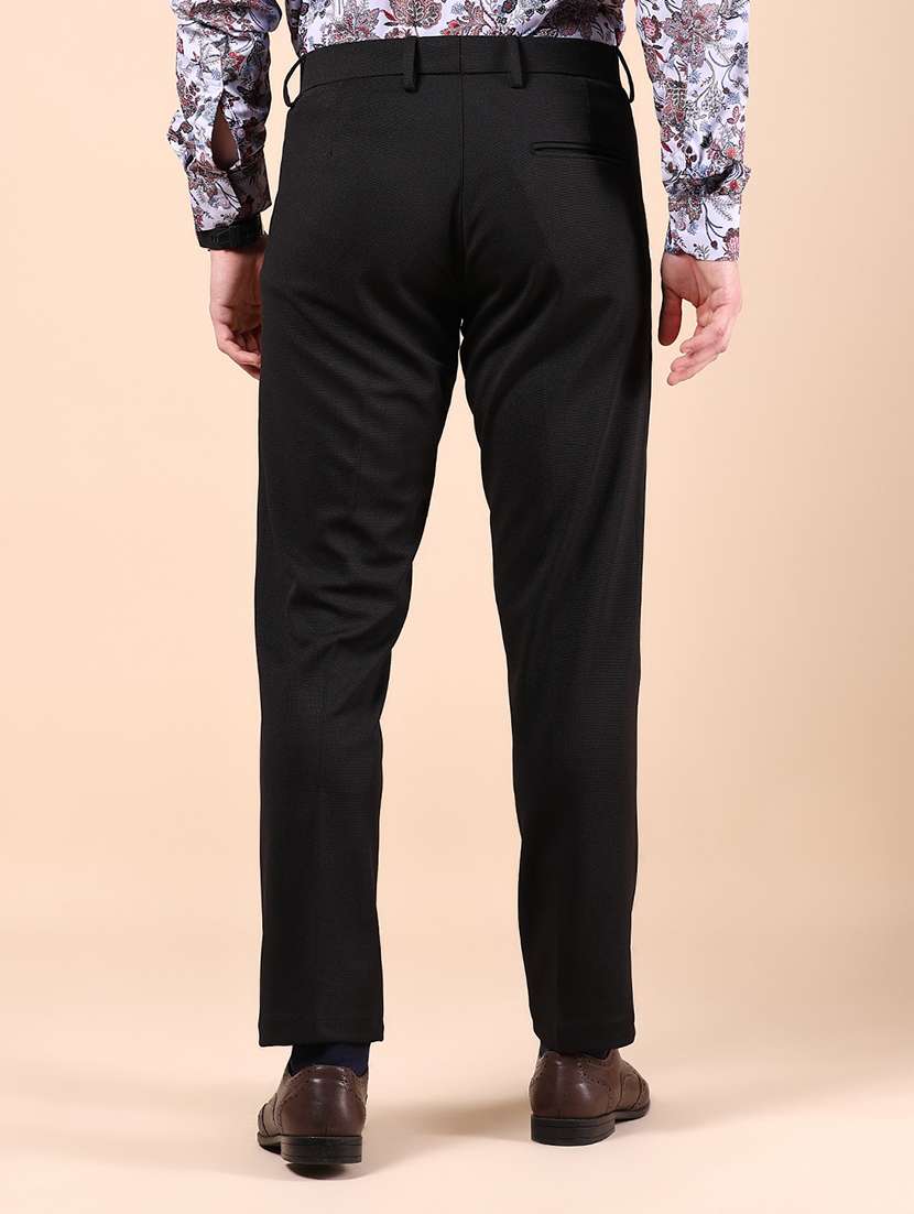 men solid mid rise flat front formal trouser - 22163666 -  Standard Image - 3