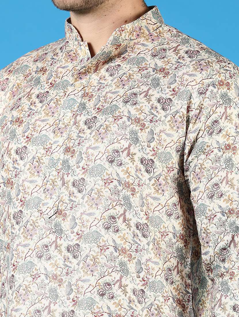 men printed long sleeve kurta and pyjama set - 22163861 -  Standard Image - 5