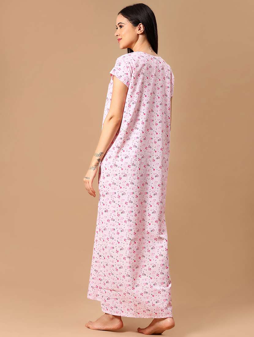 women printed short sleeve nighty - 22163896 -  Standard Image - 3