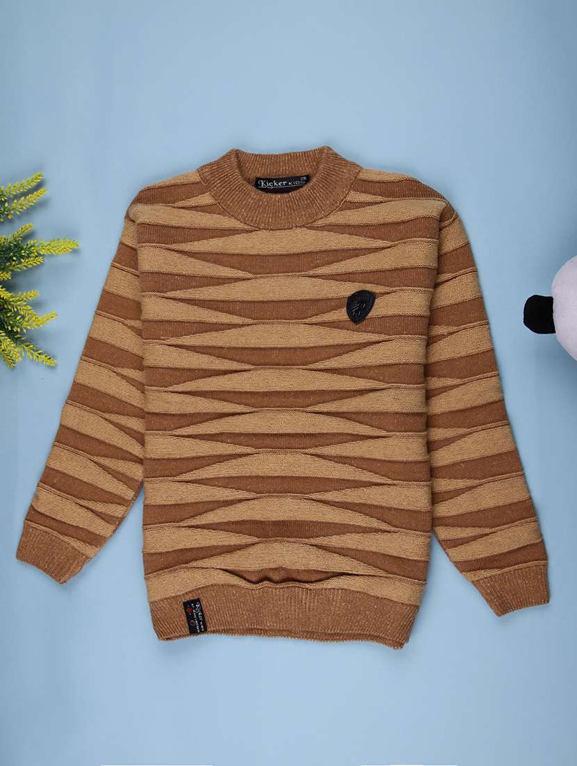 boys self designed long sleeve sweater - 22163974 -  Zoom Image - 0