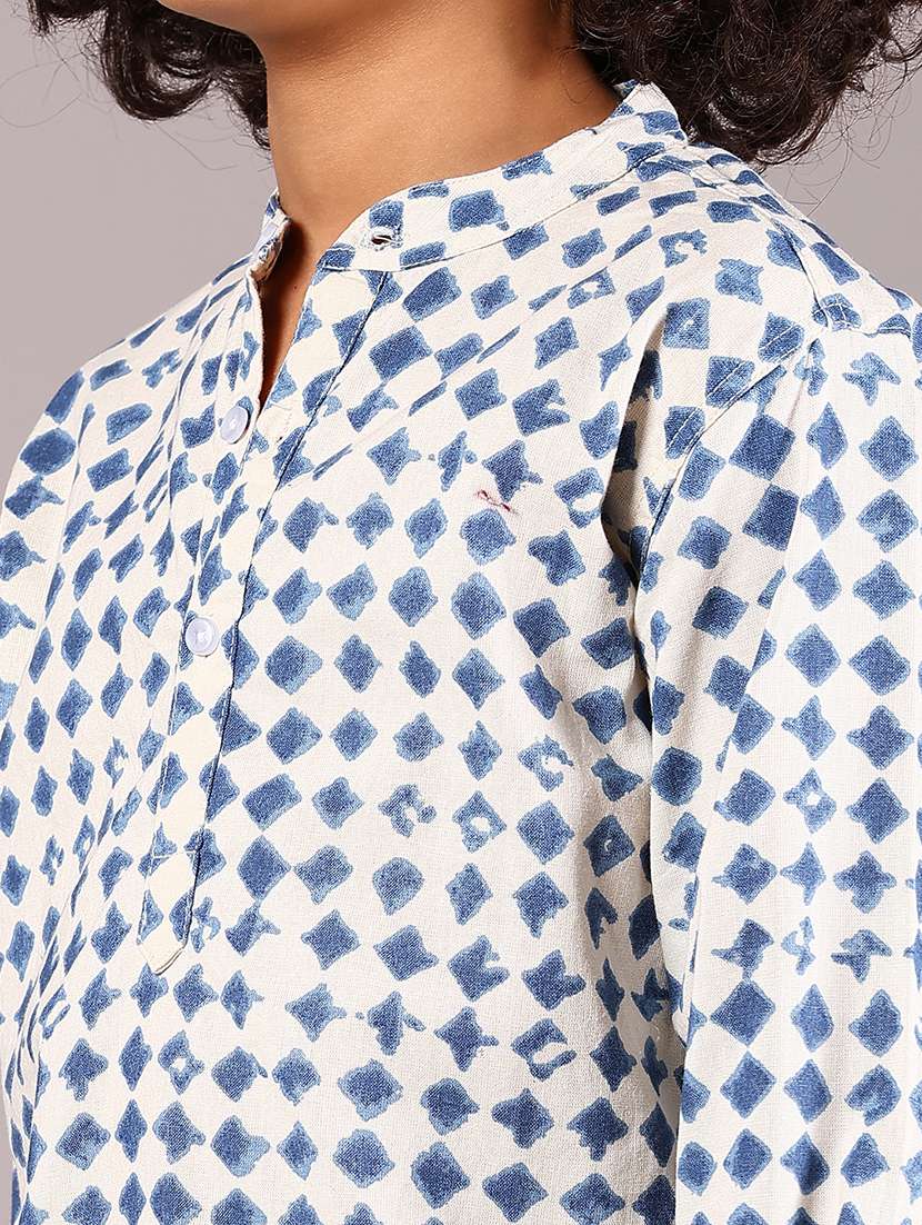 boys printed mandarin neck long sleeves shirt - 22164092 -  Standard Image - 5