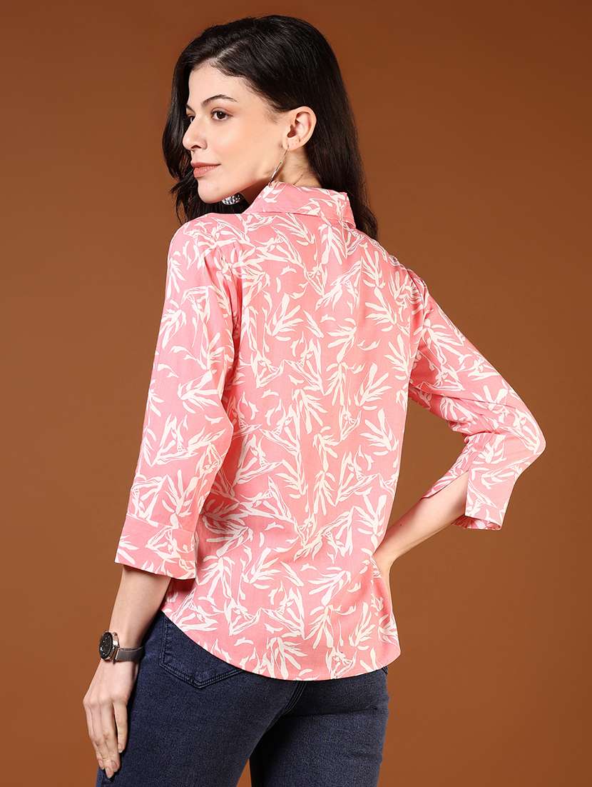 women printed three quarter sleeve regular fit shirt - 22164282 -  Standard Image - 3