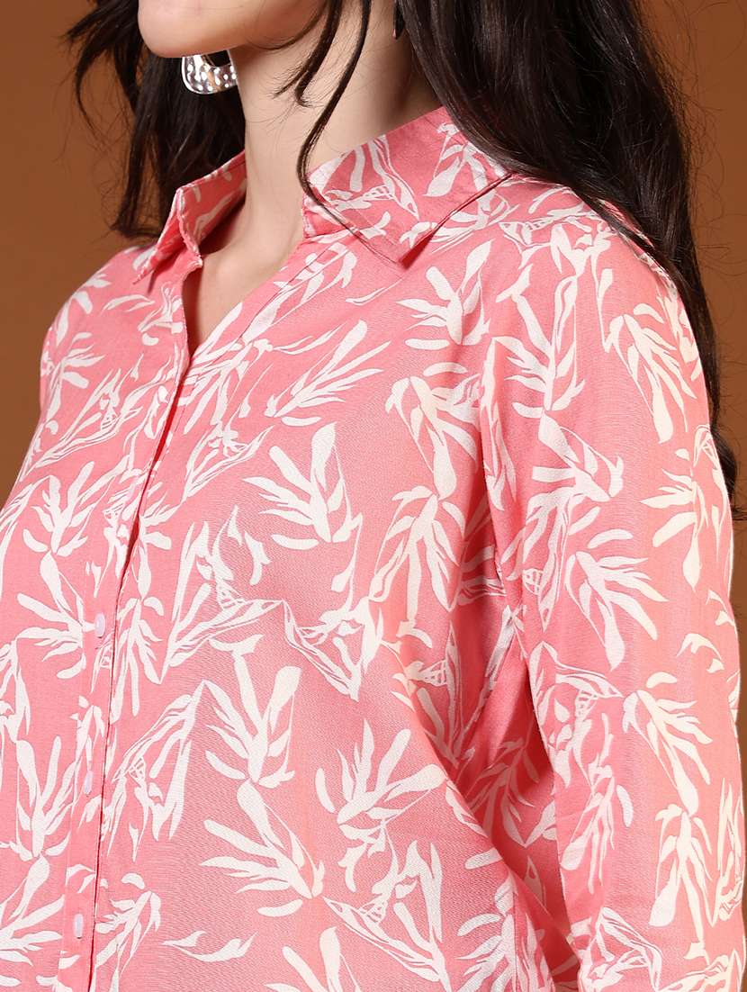 women printed three quarter sleeve regular fit shirt - 22164282 -  Standard Image - 5