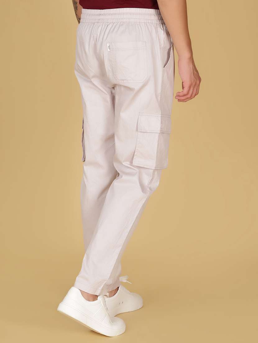 men solid mid rise cargo - 22164318 -  Standard Image - 3