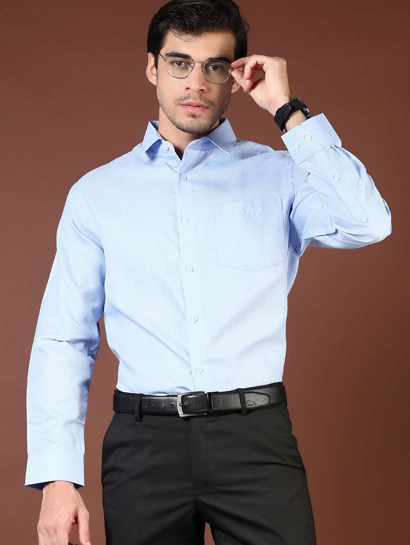 men solid long sleeve regualr fit formal shirt