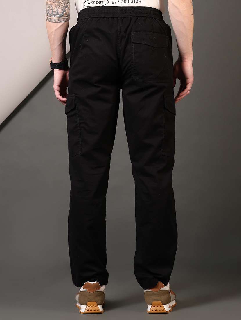 men solid mid rise cargo - 22164446 -  Standard Image - 3