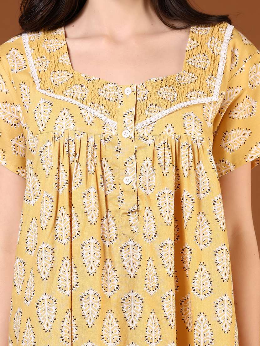 women printed short sleeve nighty - 22164461 -  Standard Image - 5