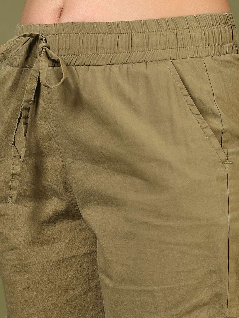 women solid mid rise regular fit jogger - 22164605 -  Standard Image - 5