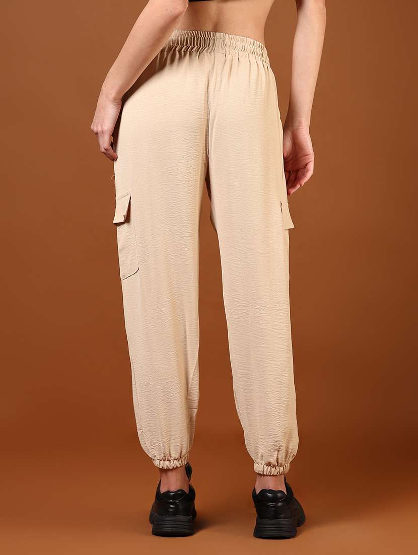 women solid mid rise regular fit jogger - 22164606 -  Standard Image - 3