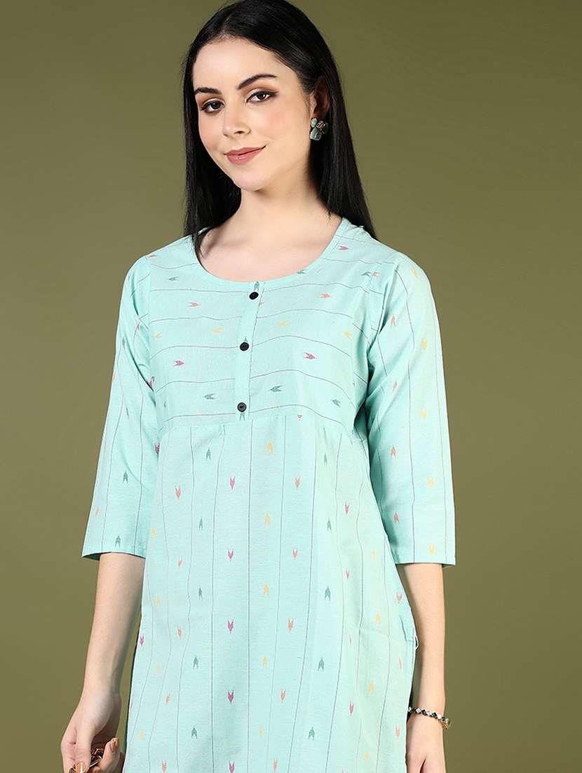 women self design three quarter sleeve kurta pant set - 22164769 -  Standard Image - 3