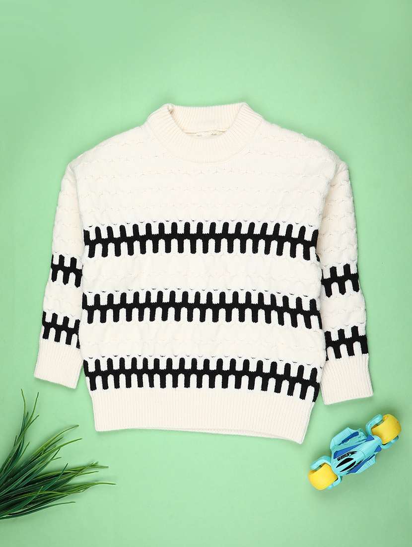 boys self designed long sleeve sweater