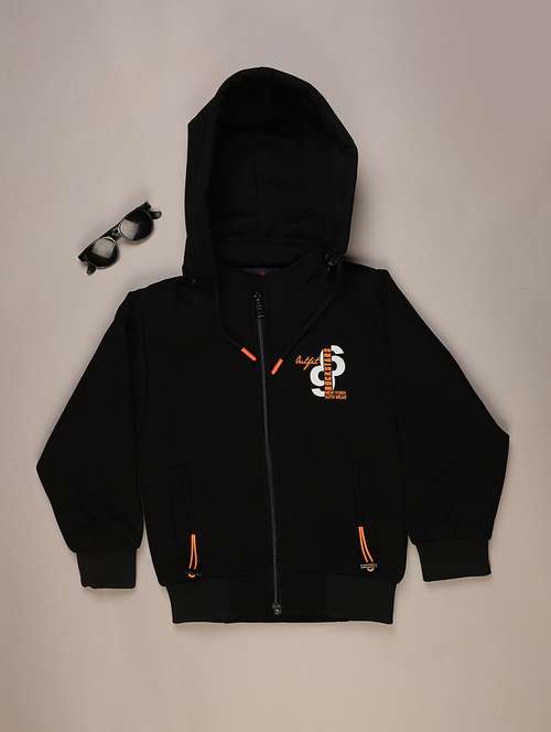 boys solid long sleeve hooded regular jacket  - 22165109 -  Standard Image - 0