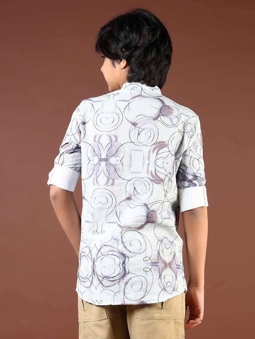 boys pntedri mandarin neck roll-up sleeve kurta - 22165228 -  Standard Image - 3