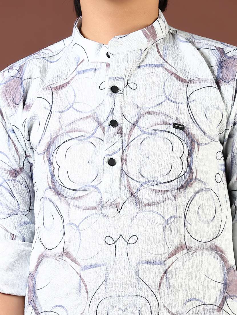 boys pntedri mandarin neck roll-up sleeve kurta - 22165228 -  Standard Image - 5