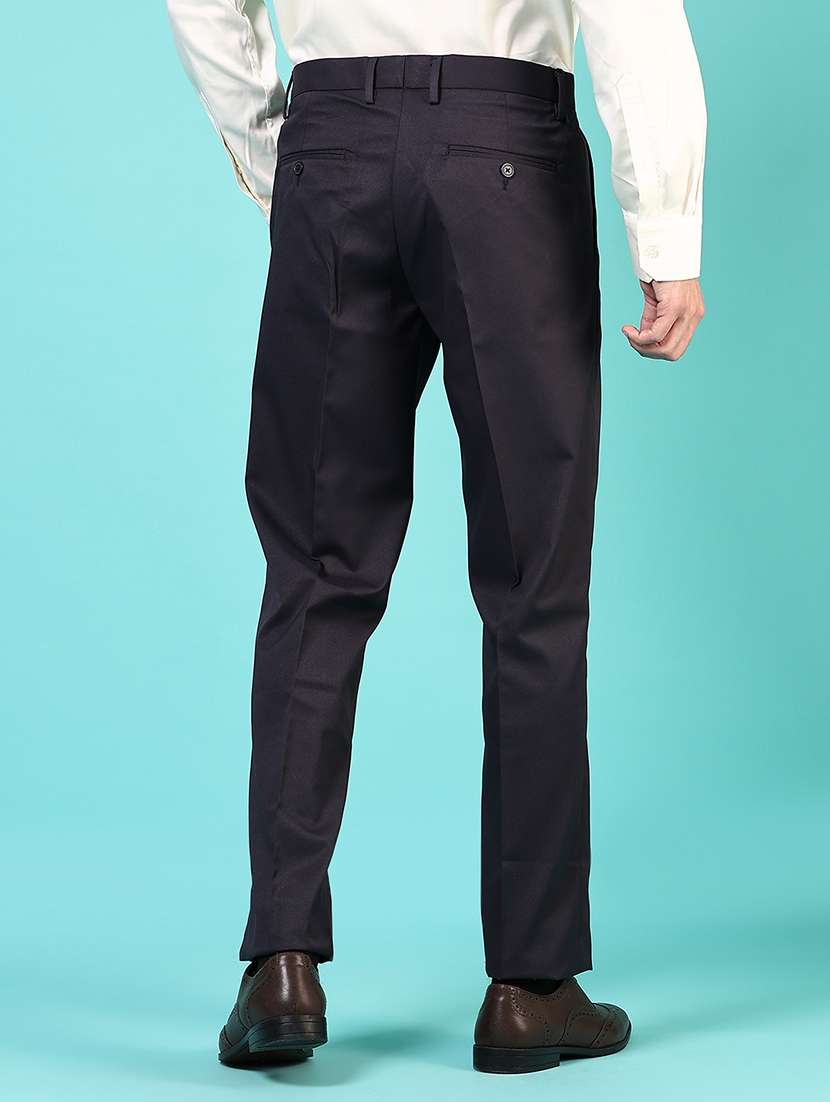 men solid mid rise flat front formal trouser - 22165353 -  Standard Image - 3