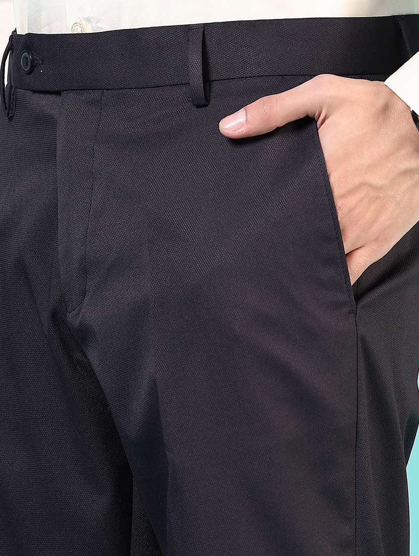 men solid mid rise flat front formal trouser - 22165353 -  Standard Image - 5