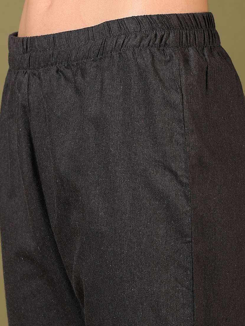 women solid mid rise regular fit tapered pant - 22165442 -  Standard Image - 5