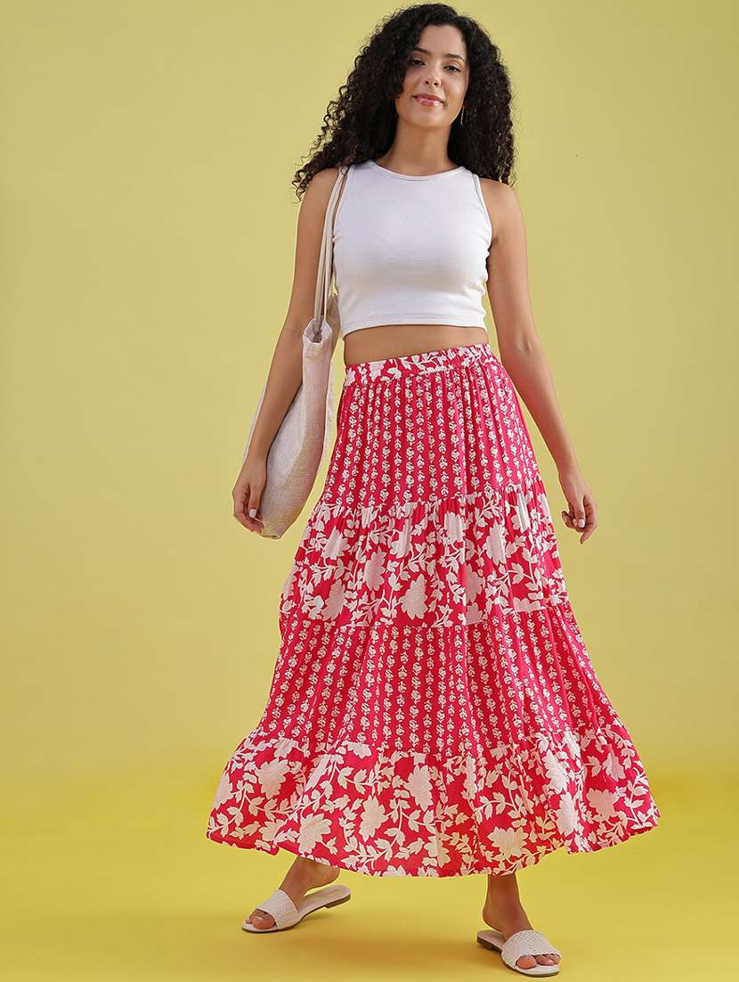 Women Printed High Rise Long Skirt - 22165443 -  Standard Image - 5