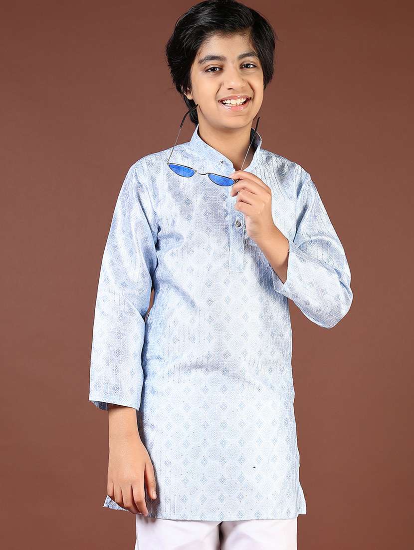 Boys Embroidered Long Sleeve Kurta And Pyjama Set - 22165510 -  Standard Image - 3