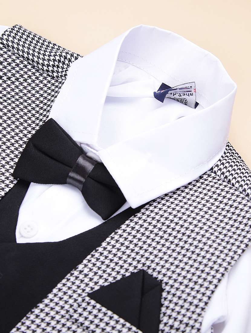 boys checkered long sleeve trouser shirt with waistcoat set - 22165687 -  Standard Image - 3