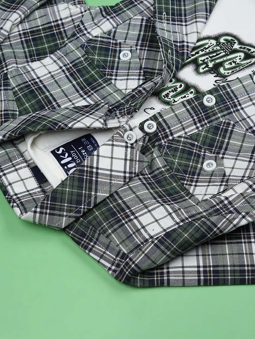 boys checkered long sleeve full length set - 22165701 -  Standard Image - 3