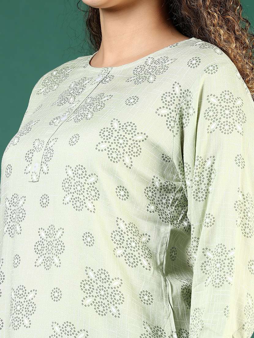 women floral printed three quarter sleeve straight kurti - 22165800 -  Standard Image - 5