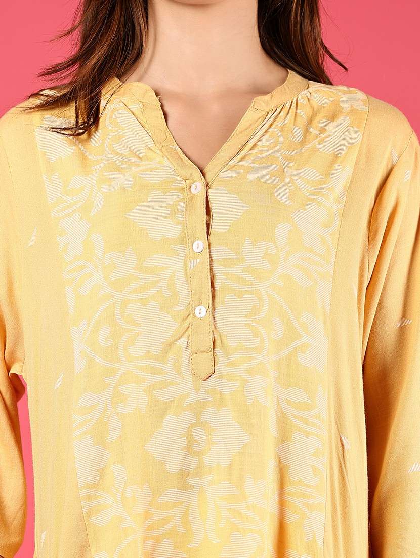 women floral printed three quarter sleeve straight kurta - 22165812 -  Standard Image - 5