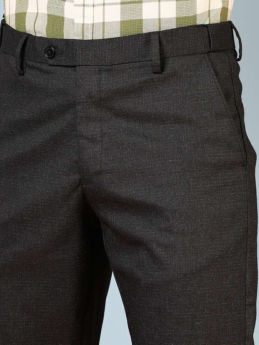 men solid mid rise flat front formal trouser - 22165861 -  Standard Image - 5