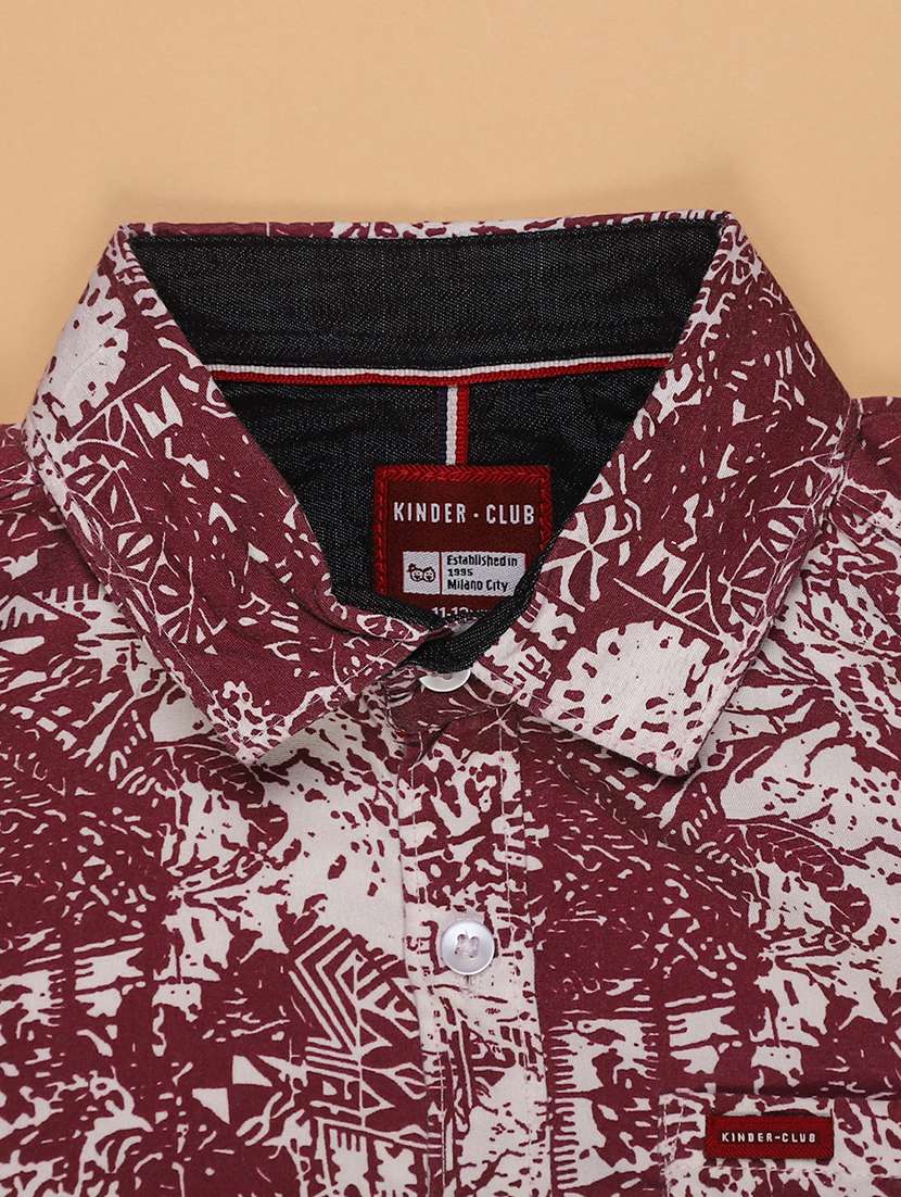boys printed collared long sleeve shirt - 22166045 -  Standard Image - 3
