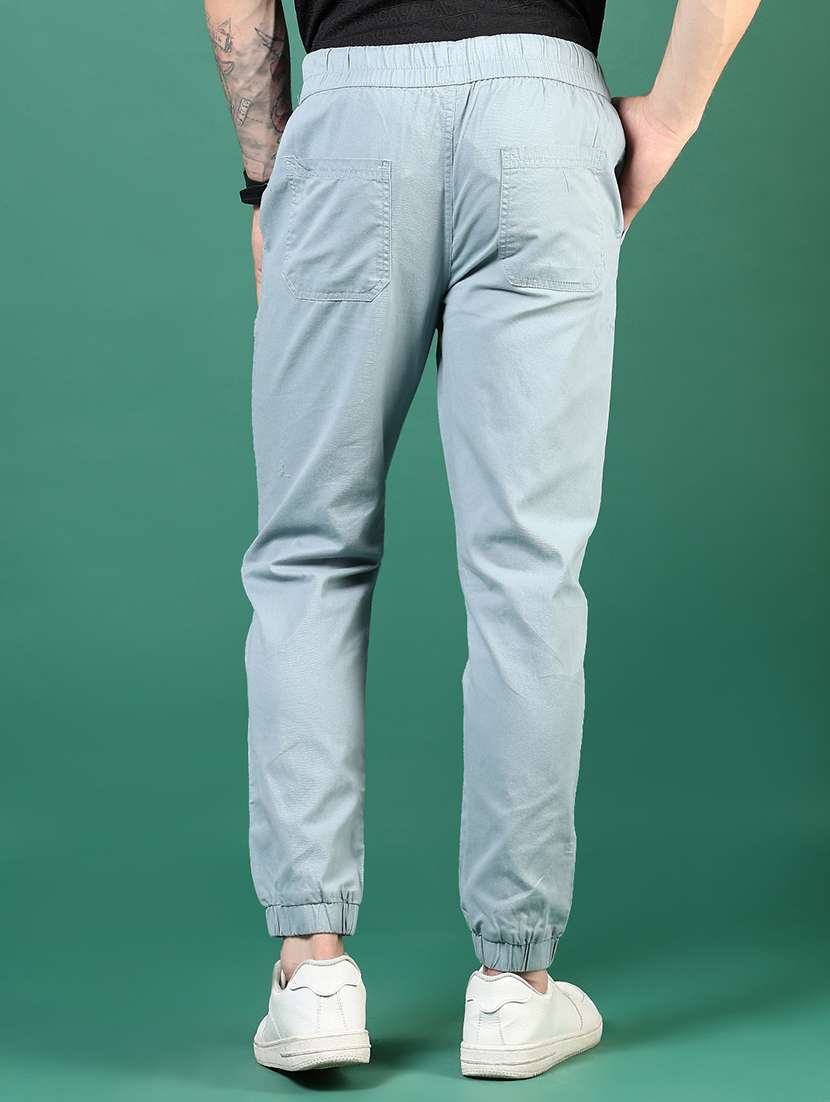 men solid mid rise regular fit jogger - 22166107 -  Standard Image - 3