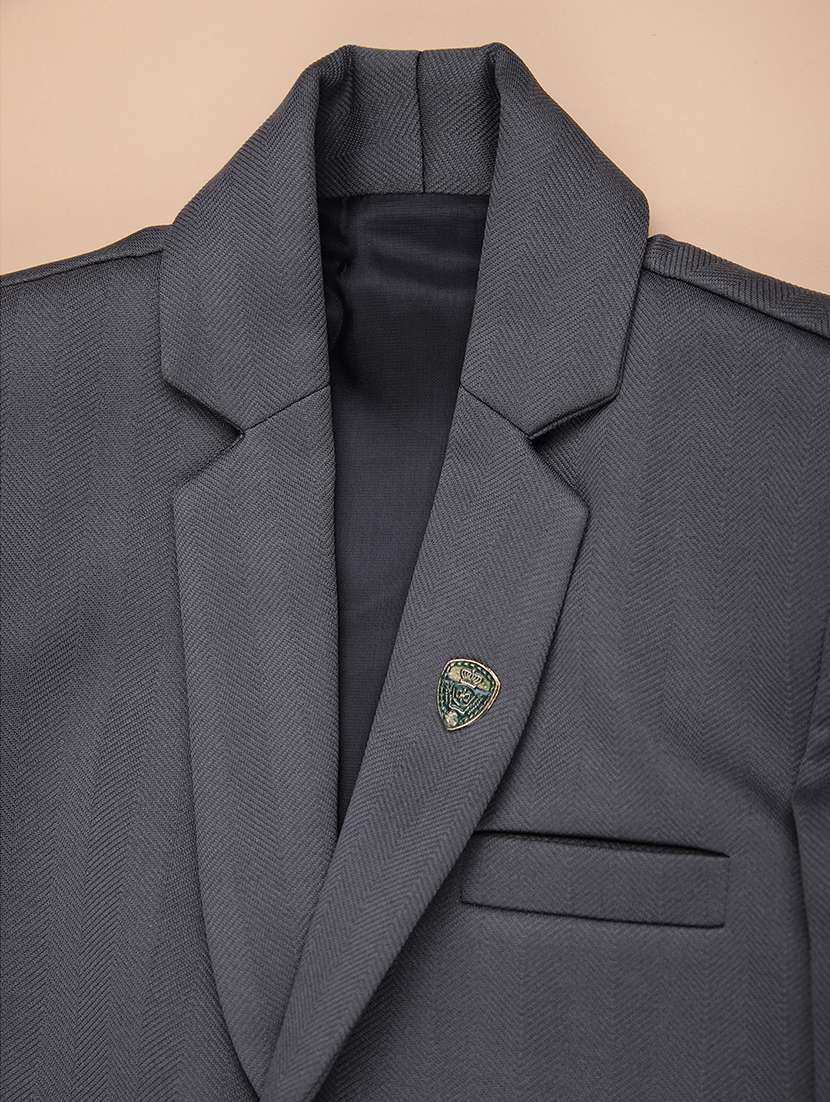boys solid long sleeve lapel collar blazer - 22166195 -  Standard Image - 3