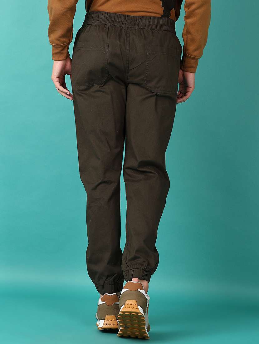 men solid mid rise regular fit jogger - 22166200 -  Standard Image - 3