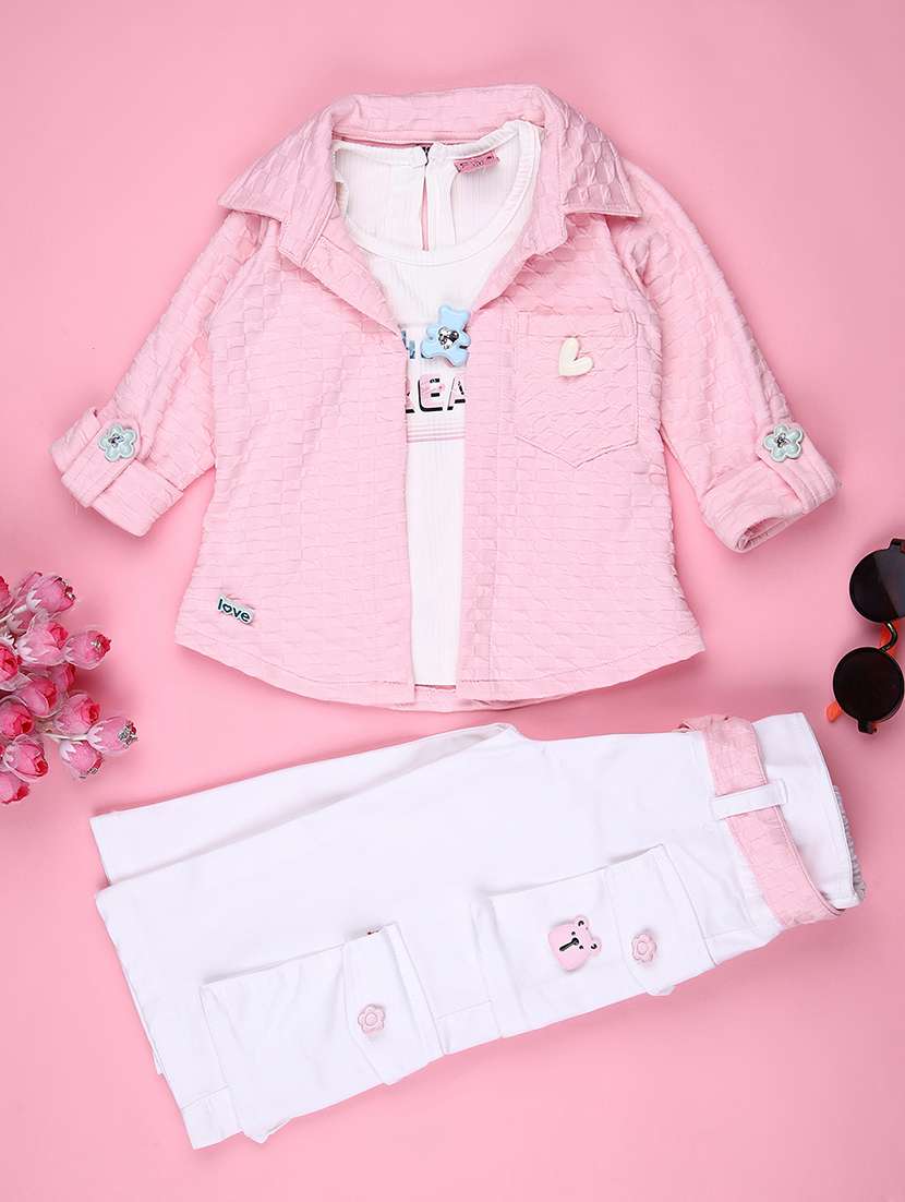 girls printed full length co-ord set