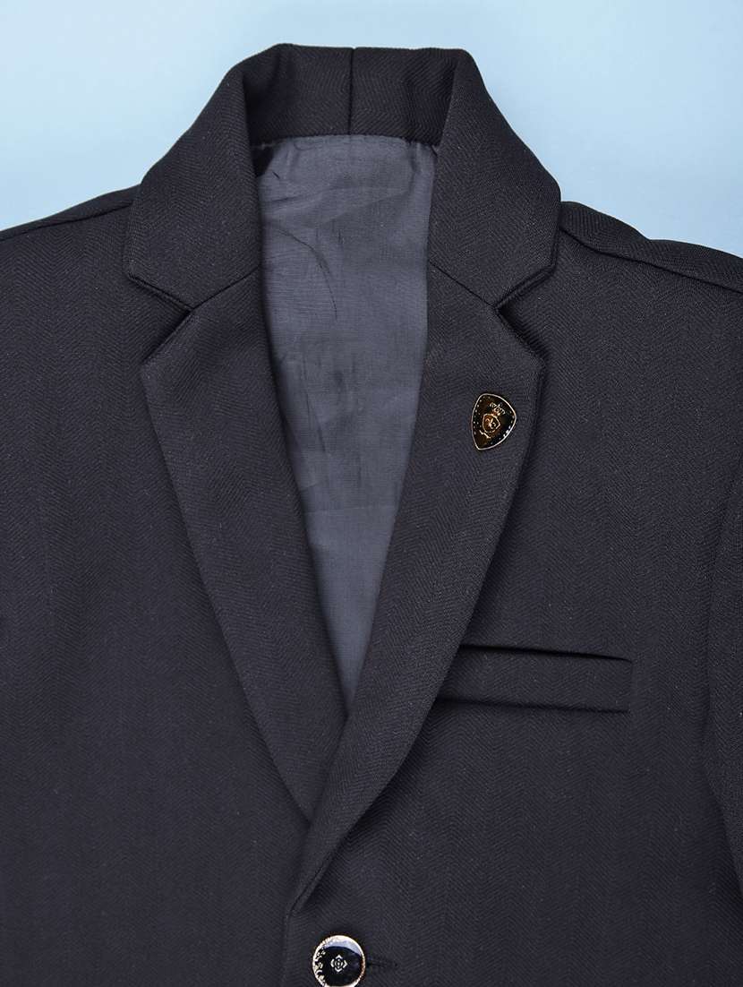 boys solid long sleeve lapel collar blazer - 22166304 -  Standard Image - 3