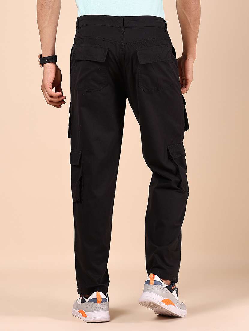 men solid mid rise cargo - 22166307 -  Standard Image - 3