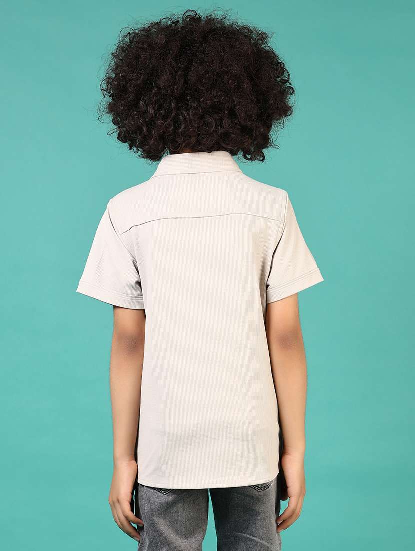 boys solid short sleeve casual shirt - 22166566 -  Standard Image - 3