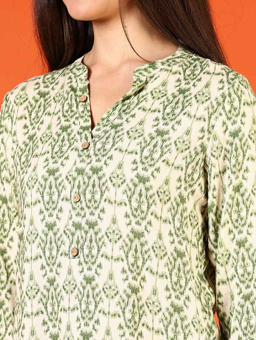 women printed three quarter sleeve straight kurta - 22166653 -  Standard Image - 5