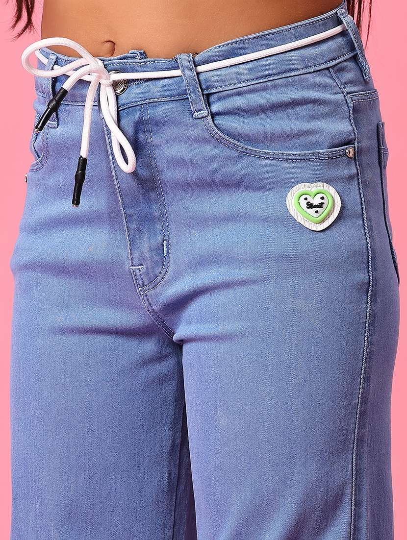 girls solid mid rise straight fit jean - 22166663 -  Standard Image - 5