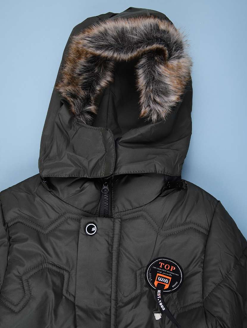 boys solid long sleeve hooded quilted jacket - 22166685 -  Standard Image - 3