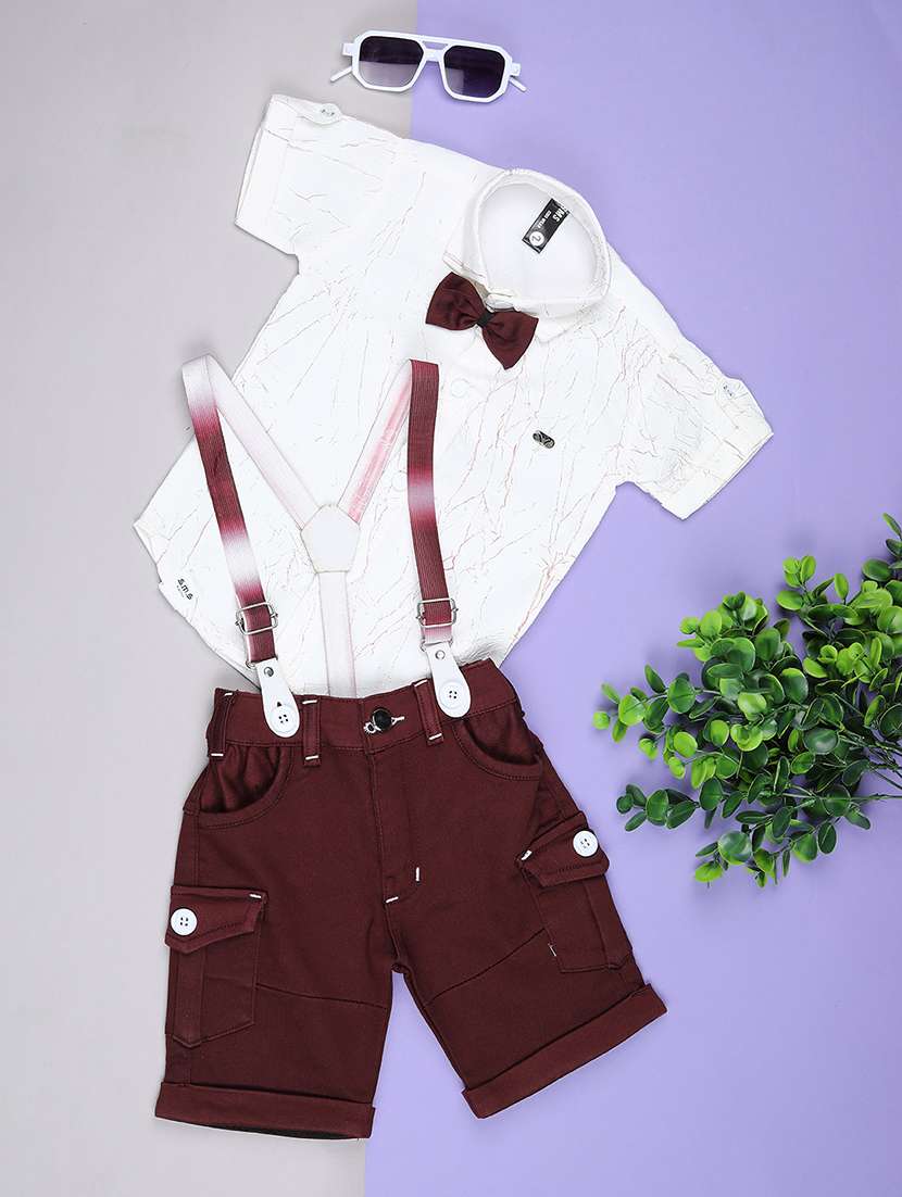 boys printed shirt and shorts co-ord set